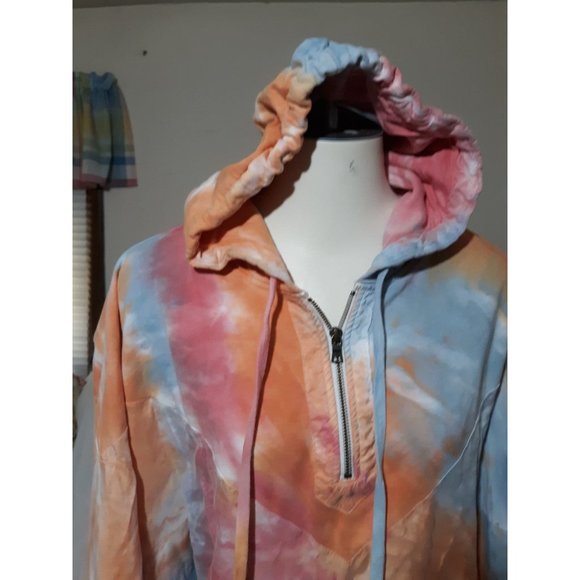 PINK BY VICTORIA'S SECRET TIE DYE CROPPED HOODIE SZ LG - Picture 2 of 9